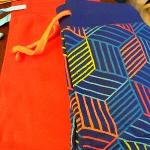 Spotted Zebra 2 Pack Sweatpants Red and Blue Cube Print Size Size Large